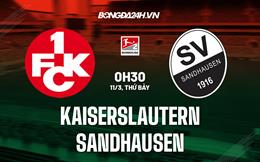 Nhận định Kaiserslautern vs Sandhausen 0h30 ngày 11/3 (Hạng 2 Đức 2022/23)