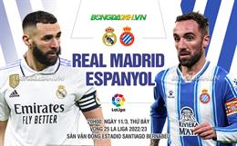 Nhận định Real Madrid vs Espanyol (20h00 ngày 11/3): Chạy đà trước đại chiến