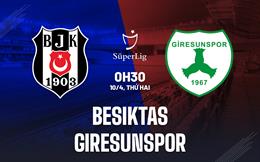 Nhận định Besiktas vs Giresunspor 0h30 ngày 10/4 (VĐQG Thổ Nhĩ Kỳ 2022/23)