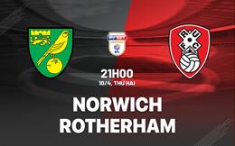 Nhận định bóng đá Norwich vs Rotherham 21h00 ngày 10/4 (Hạng Nhất Anh 2022/23)