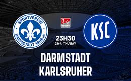 Nhận định bóng đá Darmstadt vs Karlsruher 23h30 ngày 21/4 (Hạng 2 Đức 2022/23)