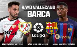 Nhận định Vallecano vs Barca (03h00 ngày 27/4): Không dễ cho đội khách