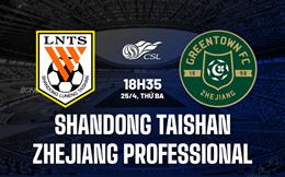 Nhận định Shandong Taishan vs Zhejiang Professional 18h35 ngày 25/4 (VĐQG Trung Quốc 2023)