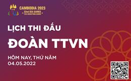 Lịch thi đấu của Đoàn TTVN tại SEA Games 32 hôm nay 4/5/2023