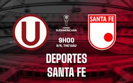 Nhận định Deportes vs Santa Fe 09h00 ngày 5/5 (Copa Sudamericana 2023)