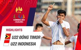 Video tổng hợp: U22 Đông Timor 0-3 U22 Indonesia (Bảng A SEA Games 32)