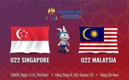 U22 Malaysia chia tay SEA Games 32 bằng màn hủy diệt Singapore