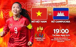 Thắng đậm chủ nhà Campuchia, nữ Việt Nam vào chung kết SEA Games 32