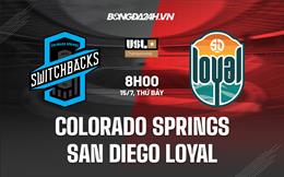 Nhận định Colorado Springs Switchbacks vs San Diego Loyal 8h00 ngày 15/7 (Hạng Nhất Mỹ 2023)