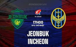 Nhận định bóng đá Jeonbuk vs Incheon 17h00 ngày 6/8 (VĐQG Hàn Quốc 2023)