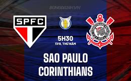 Nhận định bóng đá Sao Paulo vs Corinthians 5h30 ngày 17/8 (Cúp QG Brazil 2023)