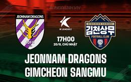 Nhận định Jeonnam Dragons vs Gimcheon Sangmu 17h00 ngày 20/08 (Hạng 2 Hàn Quốc 2023)