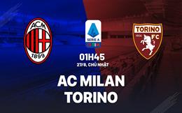 Nhận định AC Milan vs Torino (01h45 ngày 27/8): Khó bắt nạt đội khách