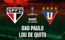 Nhận định Sao Paulo vs LDU Quito 5h00 ngày 1/9 (Copa Sudamericana 2023)