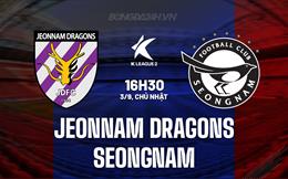 Nhận định Jeonnam Dragons vs Seongnam 16h30 ngày 3/9 (Hạng 2 Hàn Quốc 2023)