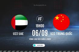 Nhận định U23 UAE vs U23 Trung Quốc 19h00 ngày 6/9 (Vòng loại U23 Châu Á 2024)