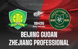 Nhận định Beijing Guoan vs Zhejiang Professional 18h35 ngày 15/9 (VĐQG Trung Quốc 2023)