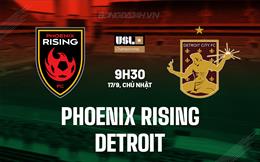 Nhận định bóng đá Phoenix Rising vs Detroit City 9h30 ngày 17/9 (Hạng Nhất Mỹ 2023)