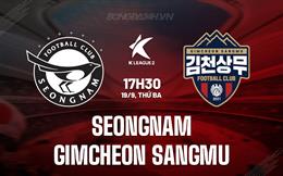 Nhận định Seongnam vs Gimcheon Sangmu 17h30 ngày 19/9 (Hạng 2 Hàn Quốc 2023)