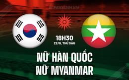 Nhận định nữ Hàn Quốc vs nữ Myanmar 18h30 ngày 22/9 (ASIAD 2023)