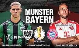 Nhận định Preussen Munster vs Bayern Munich (01h45 ngày 27/9): Hủy diệt chủ nhà