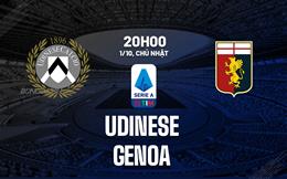 Nhận định bóng đá Udinese vs Genoa 20h00 ngày 1/10 (Serie A 2023/24)