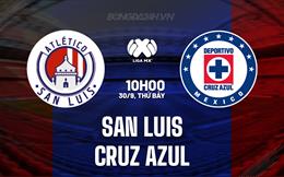 Nhận định - dự đoán San Luis vs Cruz Azul 10h00 ngày 30/9 (VĐQG Mexico 2023/24)