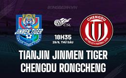 Nhận định Tianjin Jinmen Tiger vs Chengdu Rongcheng 18h35 ngày 29/9 (VĐQG Trung Quốc 2023)