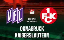 Nhận định Osnabruck vs Kaiserslautern 18h30 ngày 1/10 (Hạng 2 Đức 2023/24)