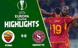 Video cúp C2 Roma vs Servette: Chiến thắng 4 sao Lukaku mở điểm