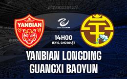 Nhận định Yanbian Longding vs Guangxi Baoyun 14h00 ngày 15/10 (Hạng 2 Trung Quốc 2023)