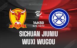 Nhận định Sichuan Jiuniu vs Wuxi Wugou 14h30 ngày 18/10 (Hạng 2 Trung Quốc 2023)