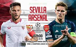 Nhận định Sevilla vs Arsenal (02h00 ngày 24/10): Ám sát vua C2