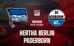 Nhận định Hertha Berlin vs Paderborn 18h00 ngày 28/10 (Hạng 2 Đức 2023/24)