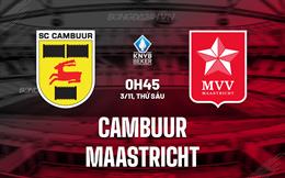 Nhận định Cambuur vs Maastricht 0h45 ngày 3/11 (Cúp QG Hà Lan 2023/24)