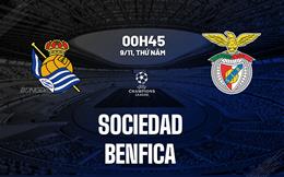 Nhận định bóng đá Sociedad vs Benfica 0h45 ngày 9/11 (Bảng D Champions League 2023/24)