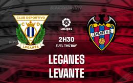 Nhận định Leganes vs Levante 2h30 ngày 11/11 (Hạng 2 Tây Ban Nha 2023/24)