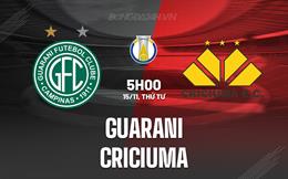 Nhận định Guarani vs Criciuma 5h00 ngày 15/11 (Hạng 2 Brazil 2023)