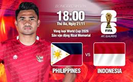 Nhận định Philippines vs Indonesia (18h00 ngày 21/11): Khó cho chủ nhà