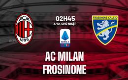 Nhận định AC Milan vs Frosinone (02h45 ngày 3/12): Vị khách khó chịu