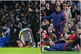 Học Louis van Gaal, Pep Guardiola ngã trước mặt trọng tài
