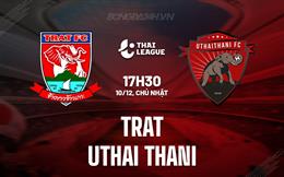 Nhận định Trat vs Uthai Thani 17h30 ngày 10/12 (VĐQG Thái Lan 2023/24)