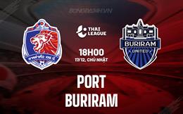 Nhận định Port vs Buriram 18h00 ngày 17/12 (VĐQG Thái Lan 2023/24)