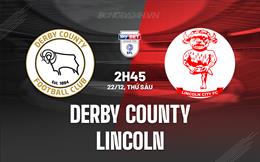 Nhận định Derby County vs Lincoln 2h45 ngày 22/12 (Hạng 3 Anh 2023/24)