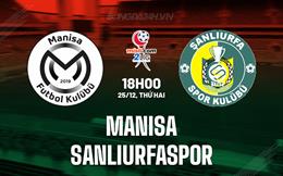 Nhận định Sanliurfaspor vs Manisa 18h00 ngày 25/12 (Hạng 2 Thổ Nhĩ Kỳ 2023/24)