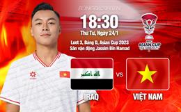 Nhận định Việt Nam vs Iraq (18h30 ngày 24/01): Chờ màn chia tay đẹp