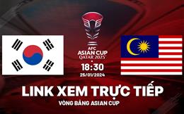 Trực tiếp VTV5 Hàn Quốc vs Malaysia link xem Asian Cup 25/1/24 hôm nay