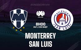Nhận định Monterrey vs San Luis 8h00 ngày 28/1 (VĐQG Mexico 2023/24)