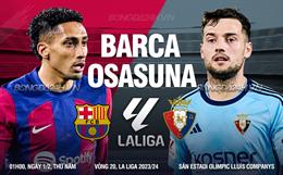 Nhận định Barcelona vs Osasuna (01h00 ngày 1/2): Giữ chắc top 4