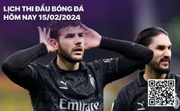 Lịch thi đấu bóng đá hôm nay 15/2: AC Milan vs Rennes